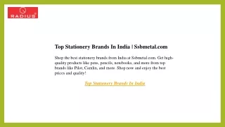 Top Stationery Brands In India  Ssbmetal.com