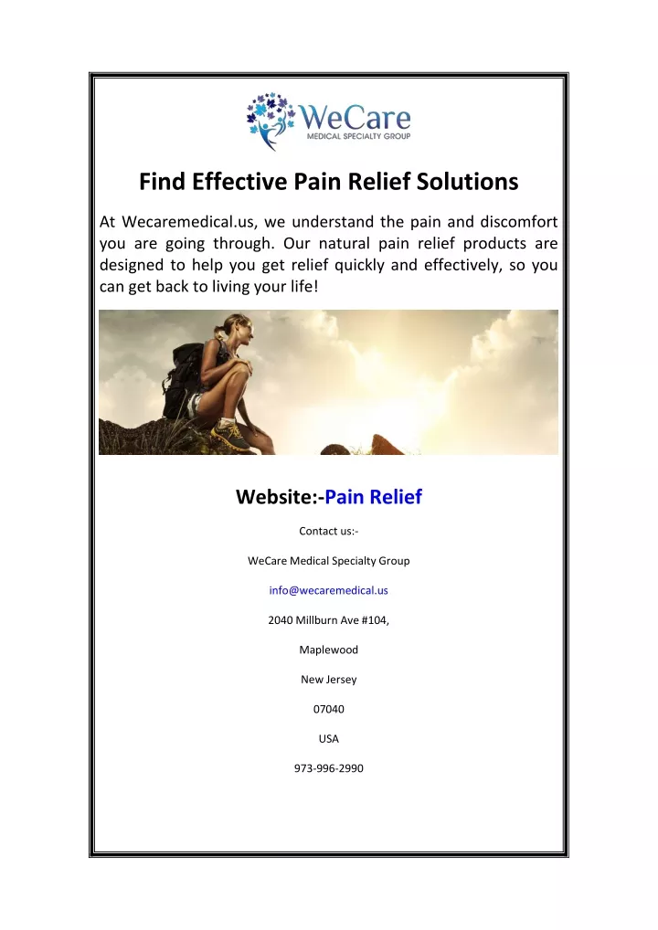 find effective pain relief solutions