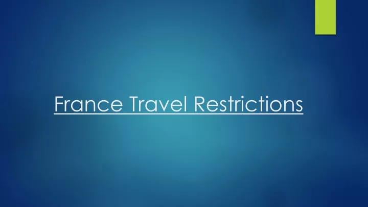 france travel restrictions