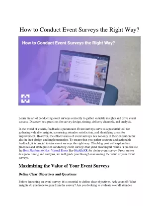 How to Conduct Event Surveys the Right Way