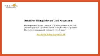 Retail Pos Billing Software Uae  Nyxpos.com
