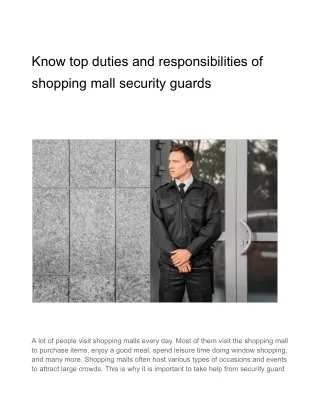 know top duties and responsibilities of shopping