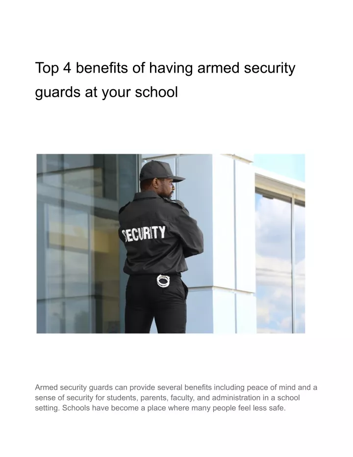 top 4 benefits of having armed security guards