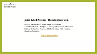 Indian Khadi Clothes  Theindithreads.com