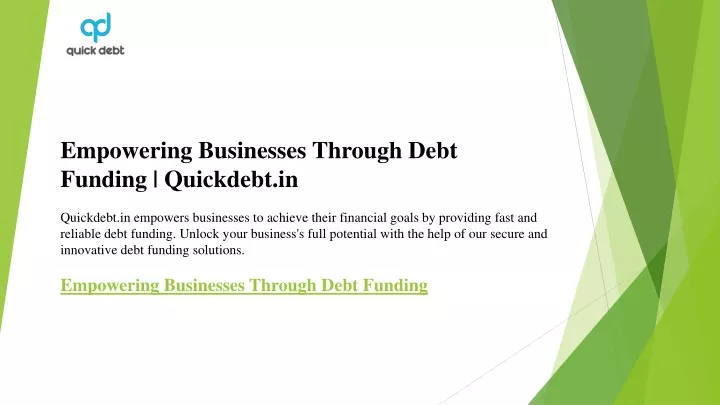empowering businesses through debt funding