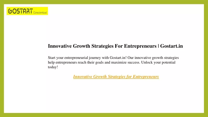 innovative growth strategies for entrepreneurs