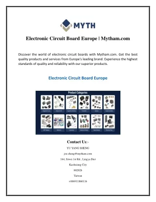 Electronic Circuit Board Europe  Mytham.com