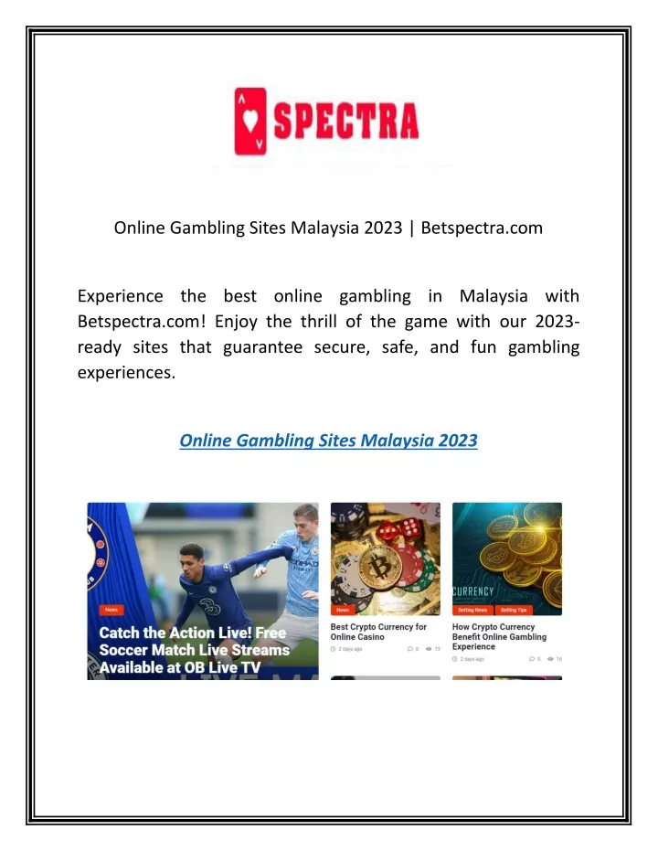 online gambling sites malaysia 2023 betspectra com