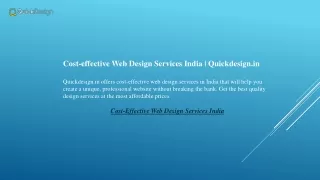 Cost-effective Web Design Services India  Quickdesign.in