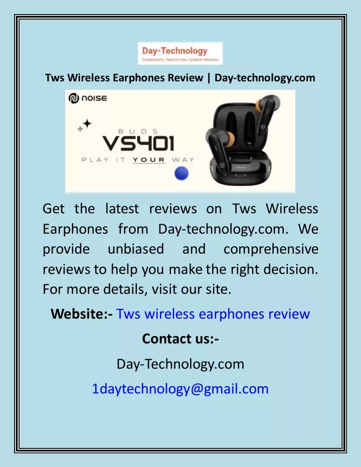 tws wireless earphones review day technology com