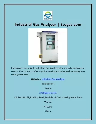 Industrial Gas Analyzer  Esegas
