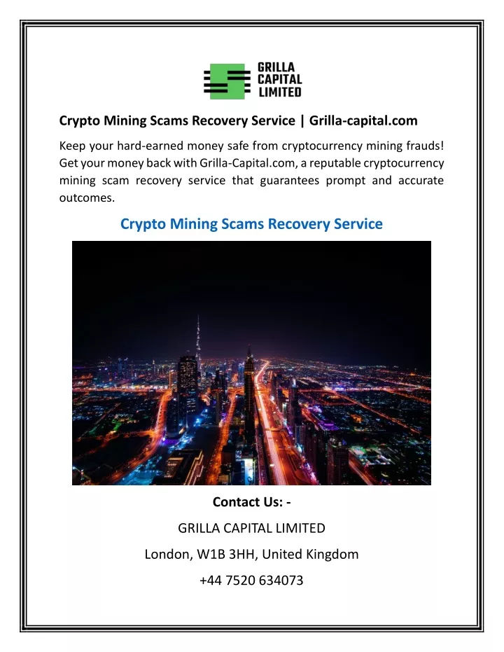 crypto mining scams recovery service grilla