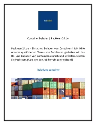container beladen packteam24 de