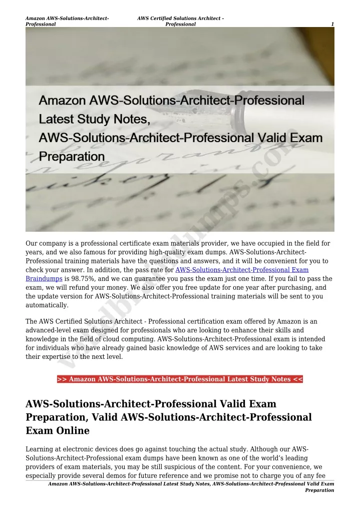 amazon aws solutions architect professional