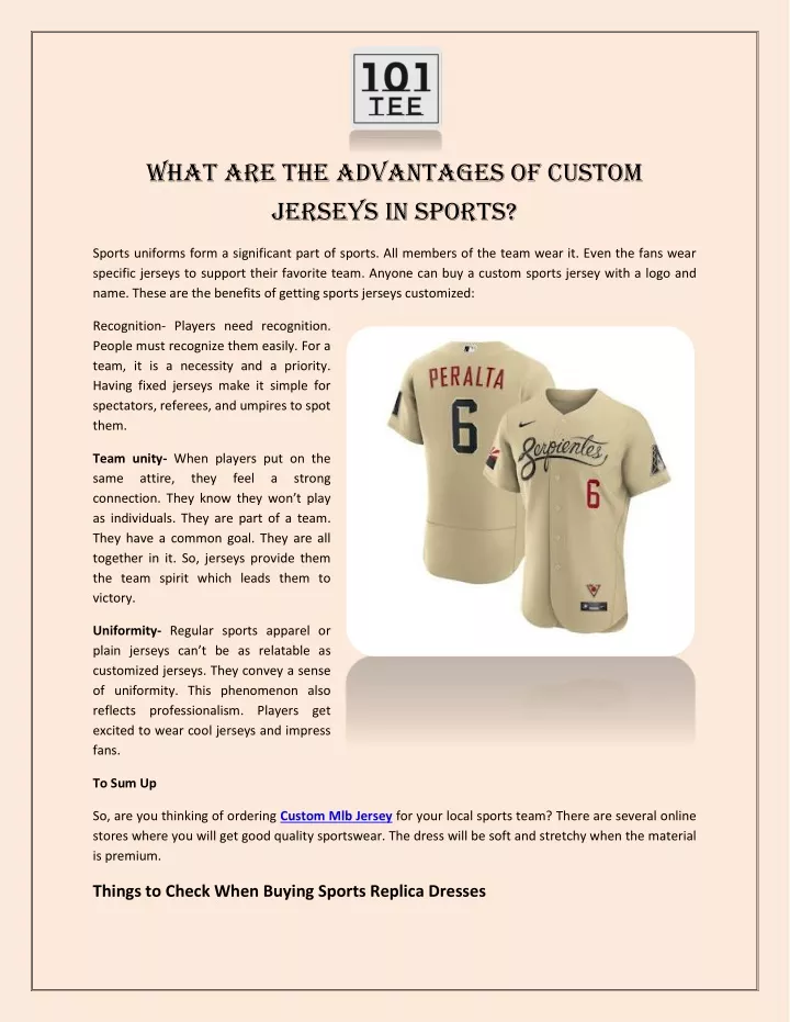 what are the advantages of custom jerseys