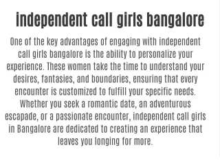independent girls bangalore