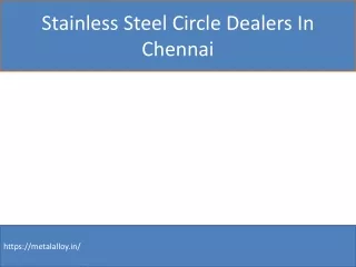 Stainless Steel Circle Dealers In Chennai