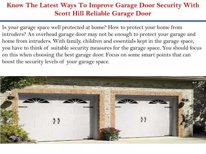 know the latest ways to improve garage door