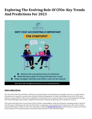 exploring the evolving role of cfos key trends