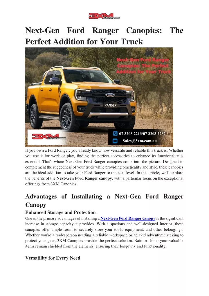 next gen ford ranger canopies the perfect