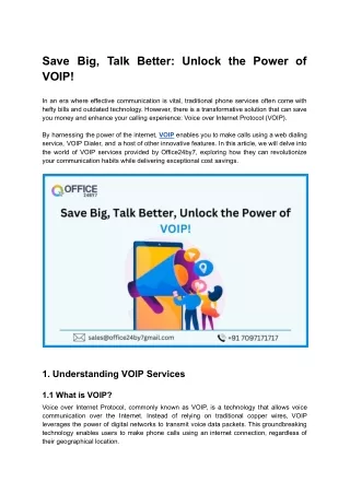 Save Big, Talk Better: Unlock the Power of VOIP!
