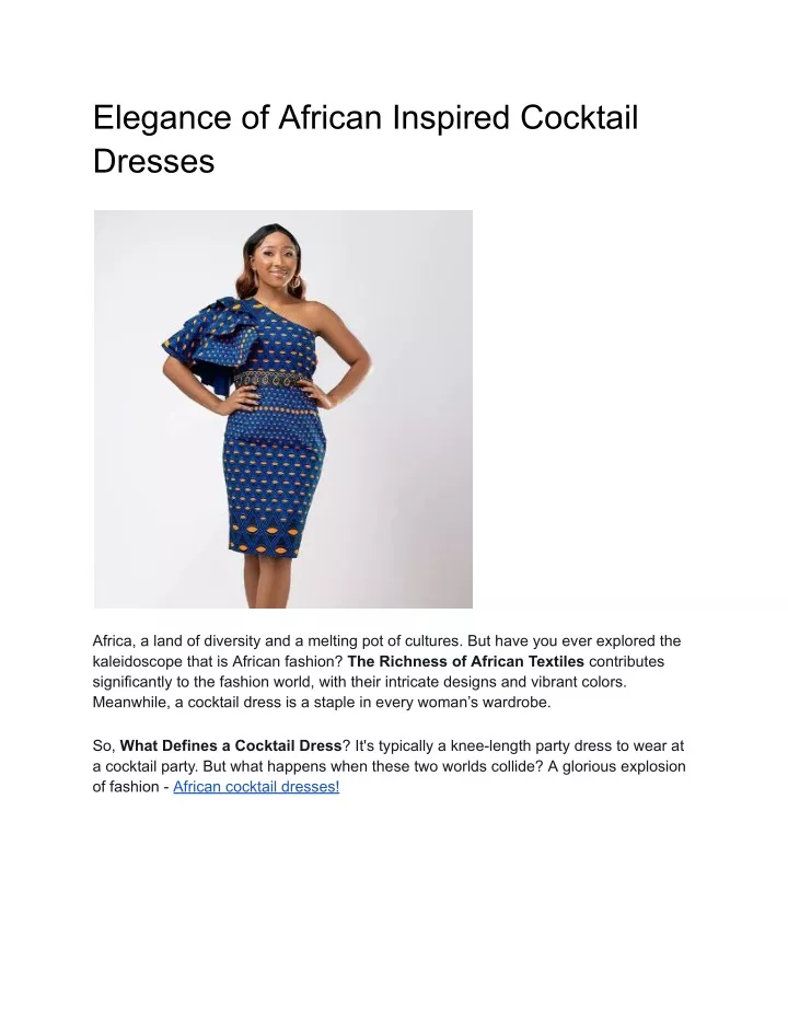 elegance of african inspired cocktail dresses