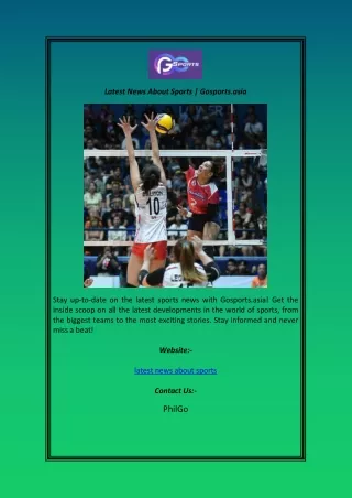 Latest News About Sports Gosports asia