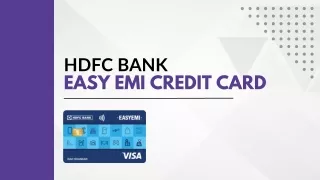 HDFC Bank Easy EMI Credit Card Simplifying Your Purchases