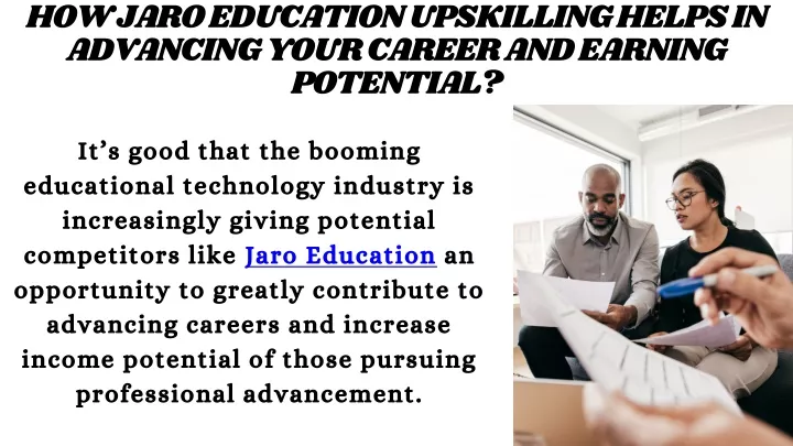 how jaro education upskilling helps in advancing