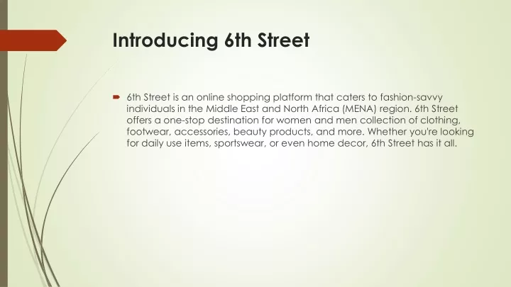 introducing 6th street