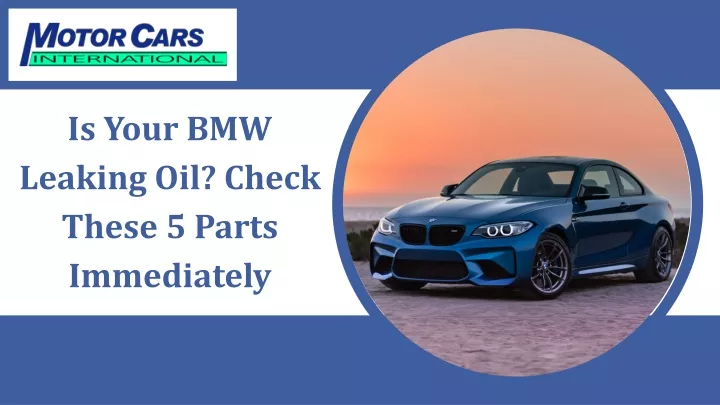 is your bmw leaking oil check these 5 parts