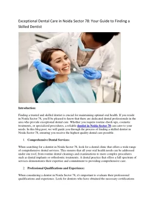 dental clinic in noida sector 78