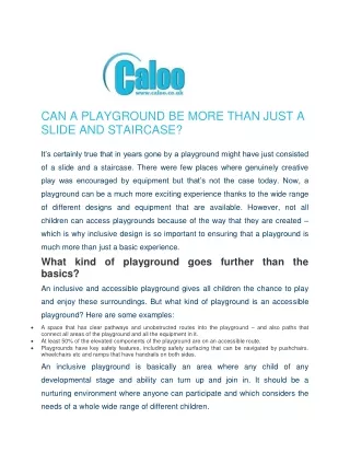 can a playground be more than just a slide