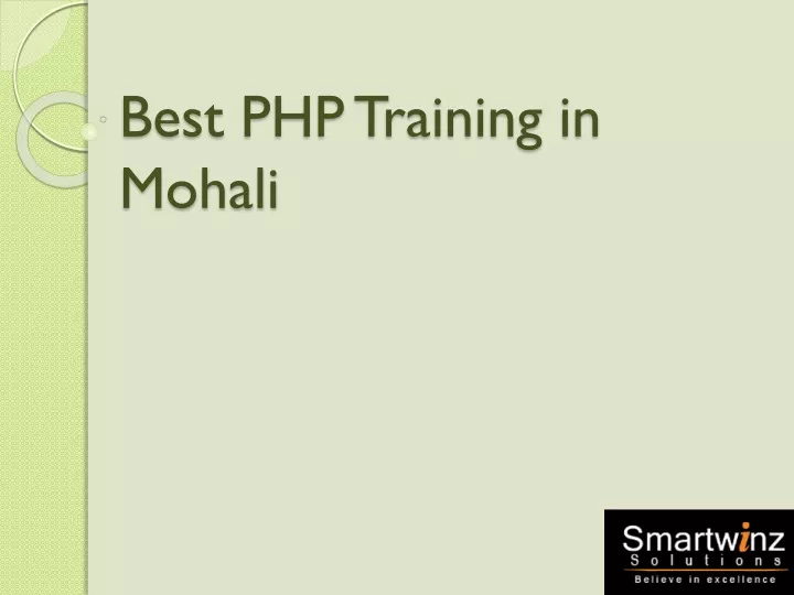 best php training in mohali