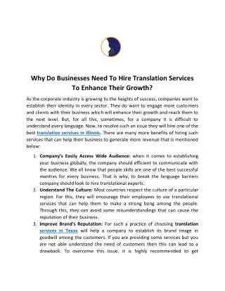 Why Do Businesses Need To Hire Translation Services To Enhance Their Growth
