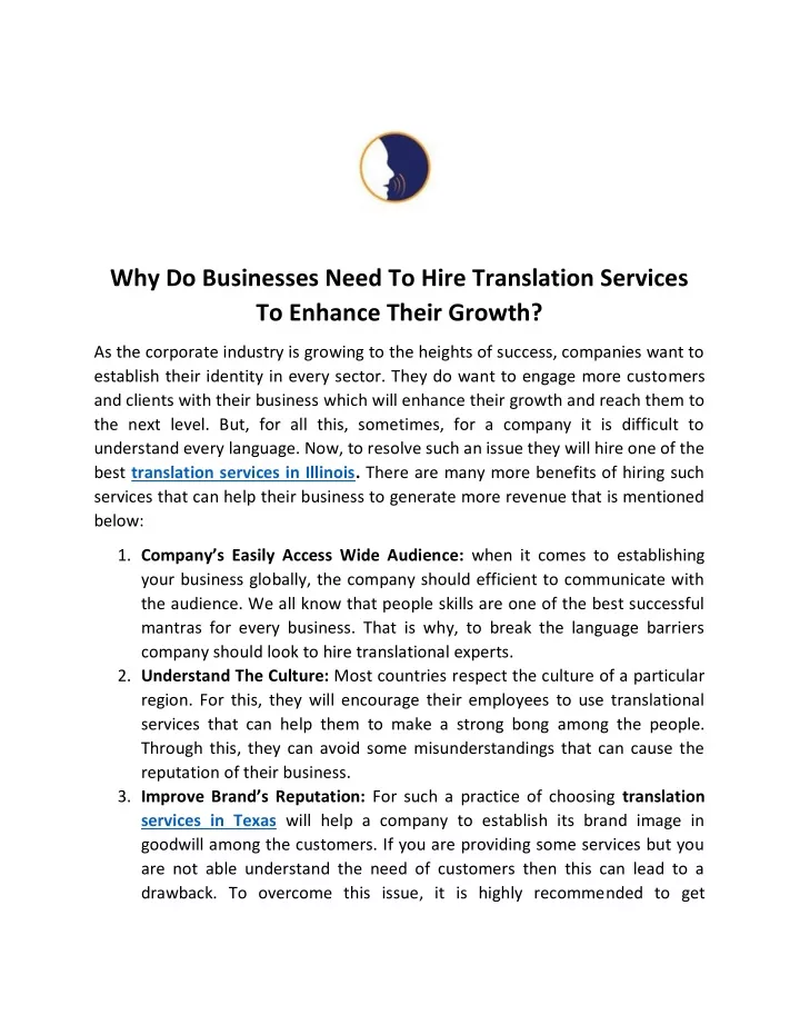 why do businesses need to hire translation