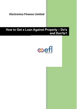How to Get a Loan Against Property – Dos and Donts