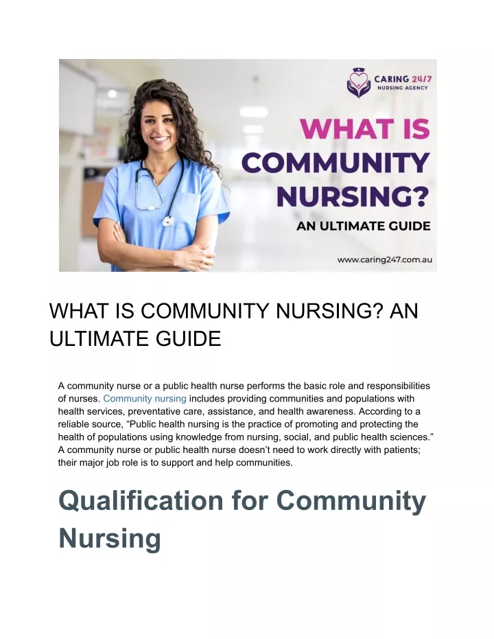 what is community nursing an ultimate guide