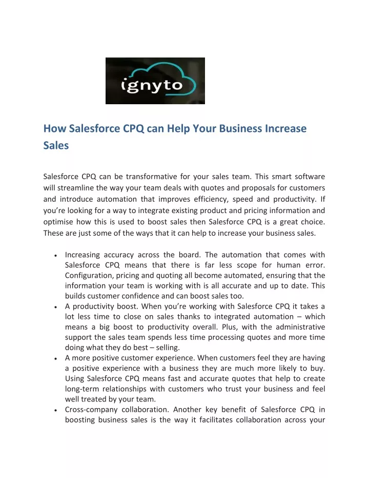 how salesforce cpq can help your business