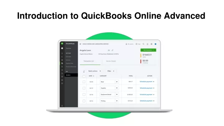 introduction to quickbooks online advanced