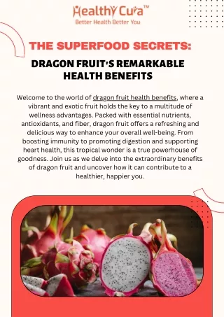 The Superfood Secrets Dragon Fruit's Remarkable Health Benefits