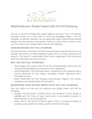 maximizing your design impact with hot foil