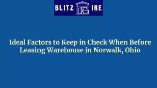 Ideal Factors to Keep in Check When Before Leasing Warehouse in Norwalk, Ohio