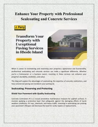 Enhance Your Property with Professional Sealcoating and Concrete Services1