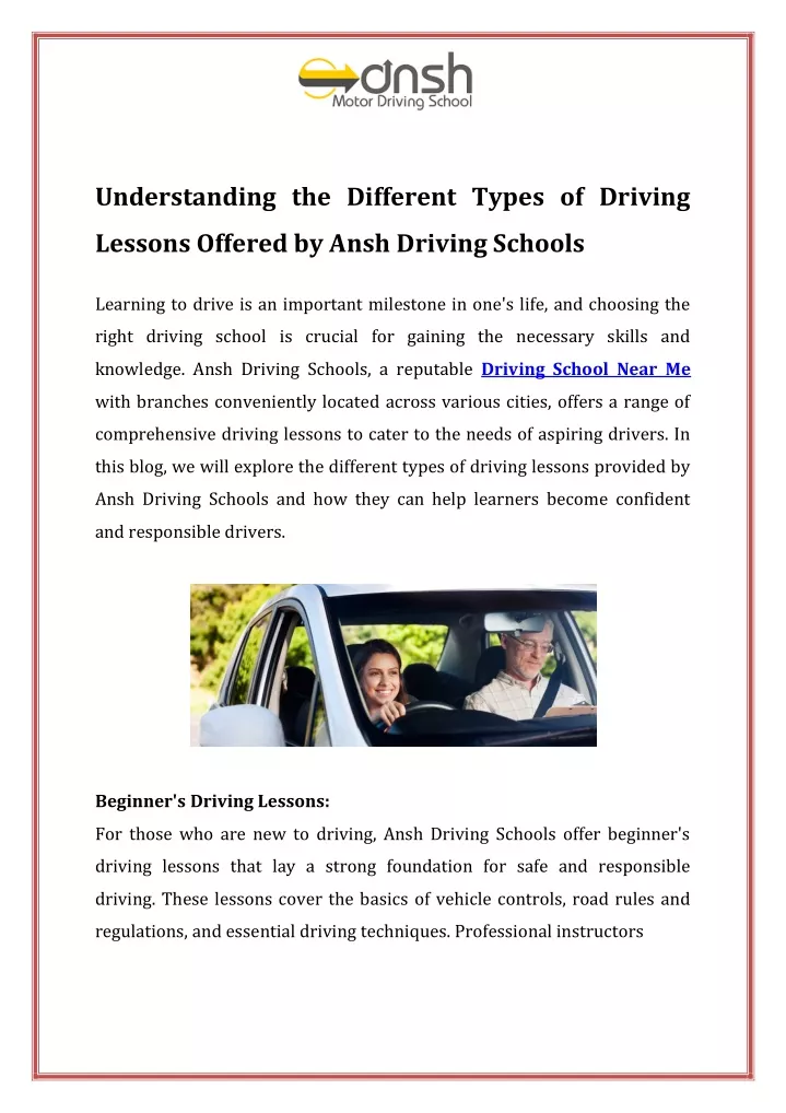 understanding the different types of driving