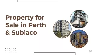 Property for Sale in Perth & Subiaco