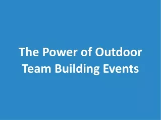 Outdoor Team Building Events