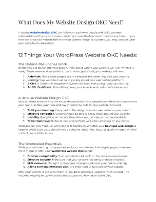 what does my website design okc need