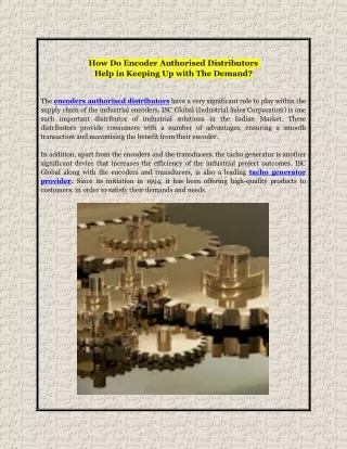 how do encoder authorised distributors help