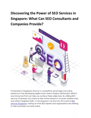 Discovering the Power of SEO Services in Singapore